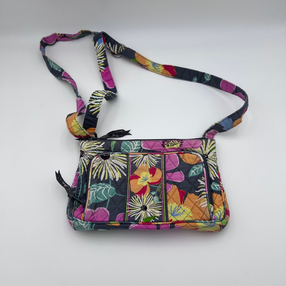 Vera Bradley Floral Quilted Crossbody Bag Womens Small Boho Travel Hipster